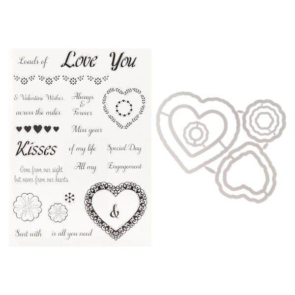 Klare stempler med støpeform DIY-kombinasjon Resirkulerbare klare avtrykkskortstempler for scrapbooking