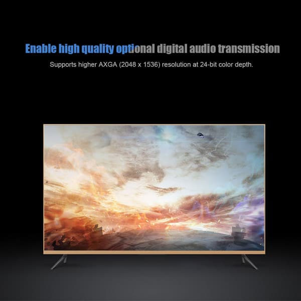 2 kpl/pakkaus musta Display Port DP uros-HDMI naaras -sovitin PC-kannettaville