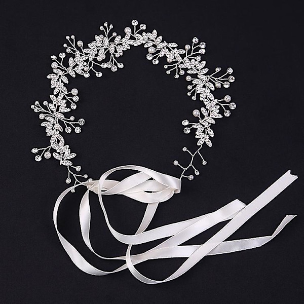 Silver Rhinestone Bruddiadem - Handgjorda Hårtillbehör för Bröllop