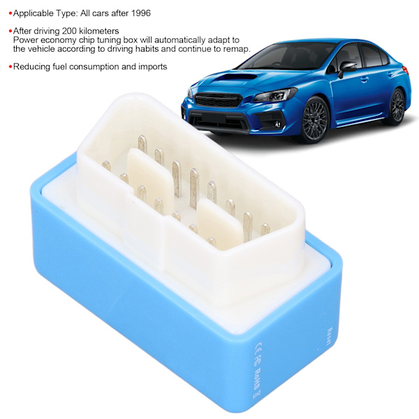 OBD2 ECO Fuel Save Power Chip Tuning Box 15% ABS Universal för bilar sedan 1996 blå blue