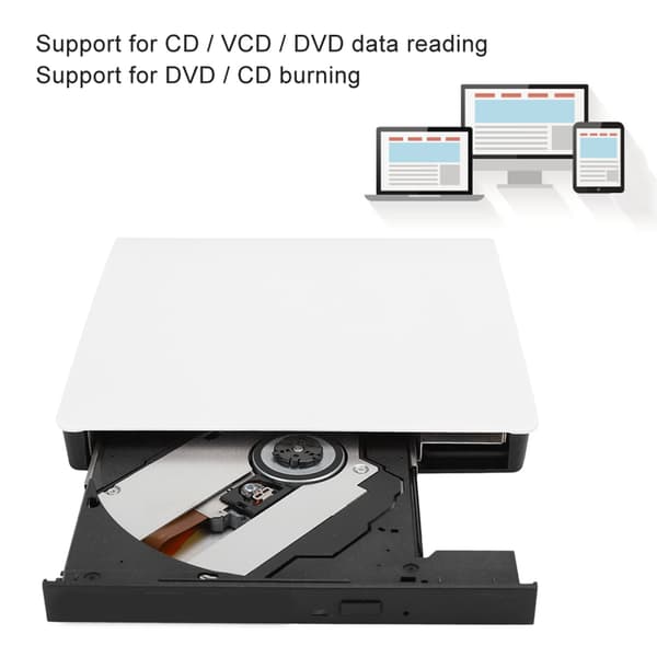 USB3.0 Ekstern DVD-brenner Opptaker 3.0 Ekstern Optisk Stasjon for Laptop Desktop Hvit