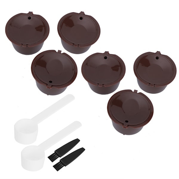 2 set kaffekapselfilterkopp återanvändbara påfyllningsbara kapslar med skedborste passar för DOLCE GUSTO kaffemaskiner