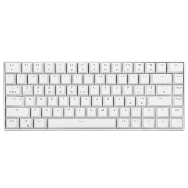 Mekanisk tastatur 82 taster RGB trådløs 2.4G BT3.0 Type C kablet tilkobling ergonomisk 1800mAh batteri kablet tastatur Brown Switch