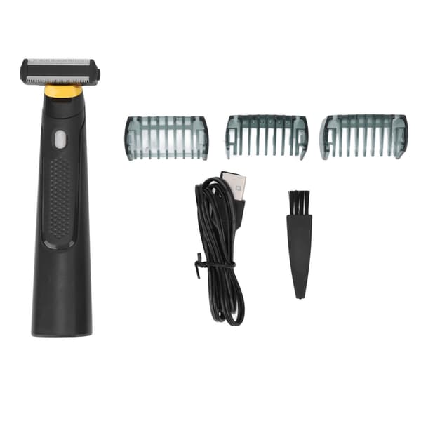 Unisex Elektrisk Trimmer T-formet Vaskbart Kutterhode 3 Guidekammer Hårfjerningsbarbermaskin