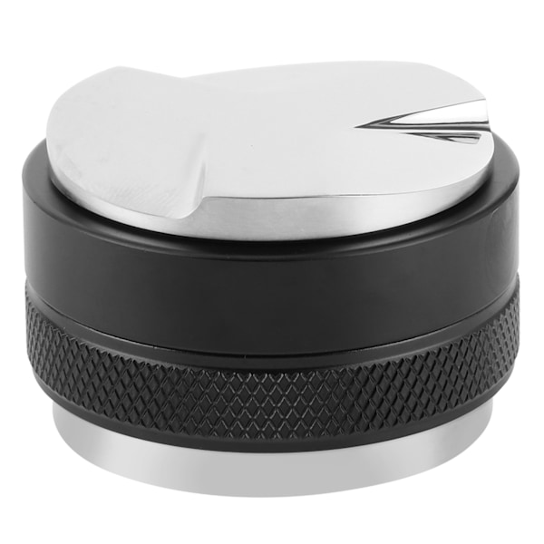 Dobbelthodet kaffedistributørnivåverktøy Justerbar kaffepulverstamper med 3 vinklede skråninger/flat baseSvart 51mm