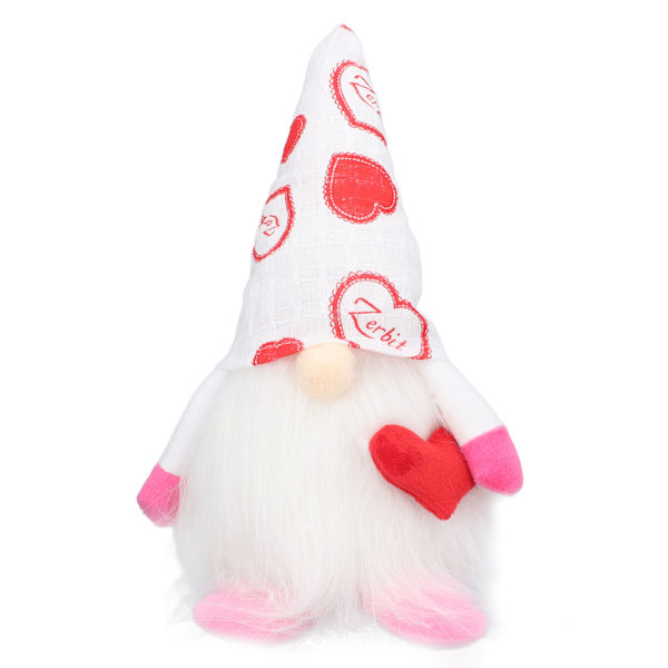 Gnome Doll Valentine's Day Home Soft Cute Exquisite Plush Gnomes Toy Holiday Decoration OrnamentWhite