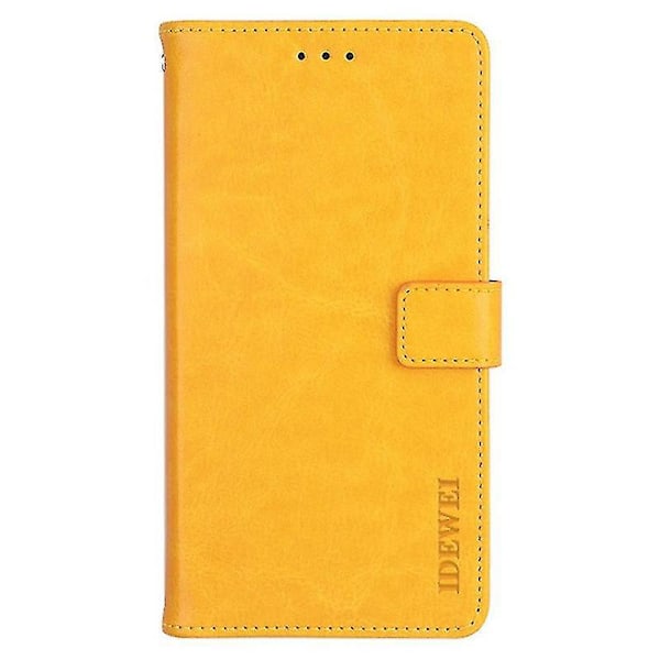 För Samsung Galaxy A15 5G Fodral Crazy Horse Textur Läder Plånboksfodral-B6 Gul