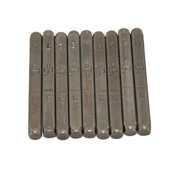 9 stk. metallstempel med tall, 0,12 tommer, høyt karbonstål, bredt bruksområde, metallstempelsett for håndverk, smykker, gjør-det-selv