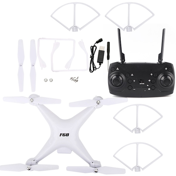 F68 Drönare En Knapp Returfunktion RC Quadcopter 2000mah Lång Batteritid Standardversion Vit