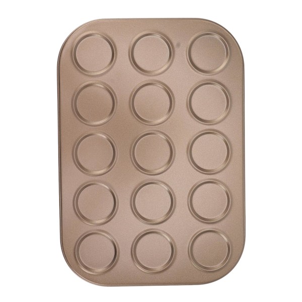 Muffin Top Pan Macaron Bakeware Pan Muffin Tray Baking Mold Karbonstål Bakeware for Stekeovn Baking Gull 15 Hull