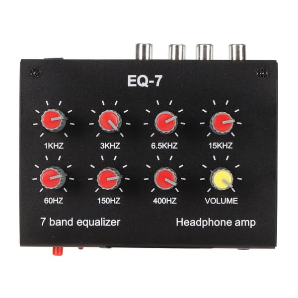 7-bands equalizer RCA ingång utgång volym justerbar 2 kanaler bil equalizer EQ bil hörlursförstärkare 100-240V