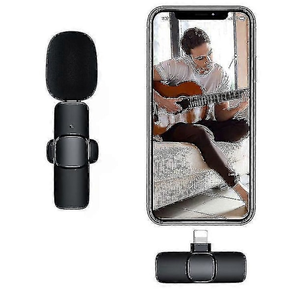 Trådløs Lavalier Mikrofon til Tiktok, Vlog og Livestreaming - Støjreducerende Mikrofon til iPhone