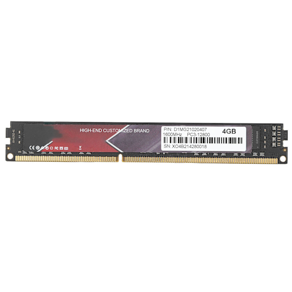 Desktop-hukommelse PC3-12800 RAM-hukommelsesopgraderingsmoduler, der er kompatible med DDR3-1600MHz stationære computere 4GB