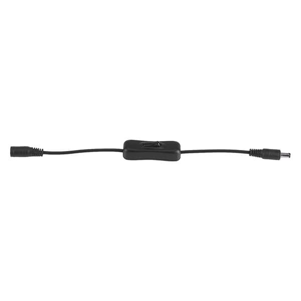 5 stk. LED Strip Lys Ledningskontakt med Hun- og Han DC 12V Strømstik Sort