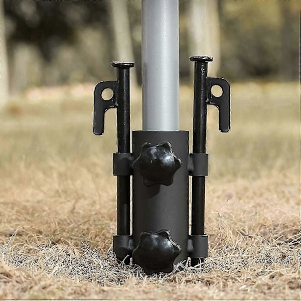 Markisestangholder, markisestenger, fast rør - med 2 stk 30 cm plugger, jordplugger, stabil, lange og robuste teltplugger i stål for camping og utendørs bruk