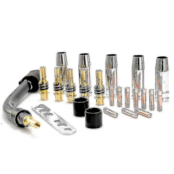 24st/set 15ak Brännare Förbrukningsmaterial Elektrod Skyddskåpa Länkstång Spetsar Svanhalsböj För Mig Svetsmaskin Bästa Gåvan Zekai 0.8mm