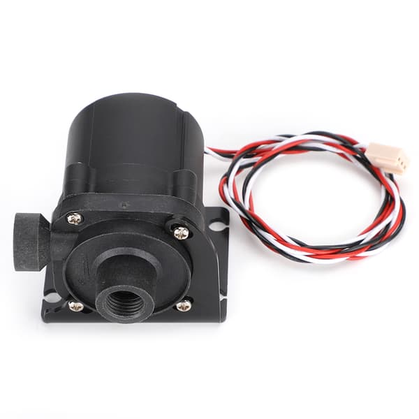 G1/4in Mini Vattenpump Dator DC Borstlös Vattenkylningspump med Hastighetslinje Vänster Vattenutlopp