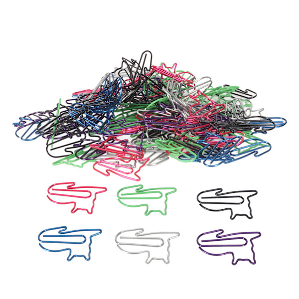 100 stk. Fancy Paperclips Dyre Stil Assorterede Farver Dækket Tråd Søde Papirclips til Hjem Skole Kontor