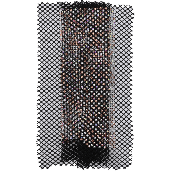 SS16 Rhinestone Mesh Elastisk stoff Sy Krystall Dekorativt tilbehør DIY Rhinestone Mesh 3 farget Thinestone