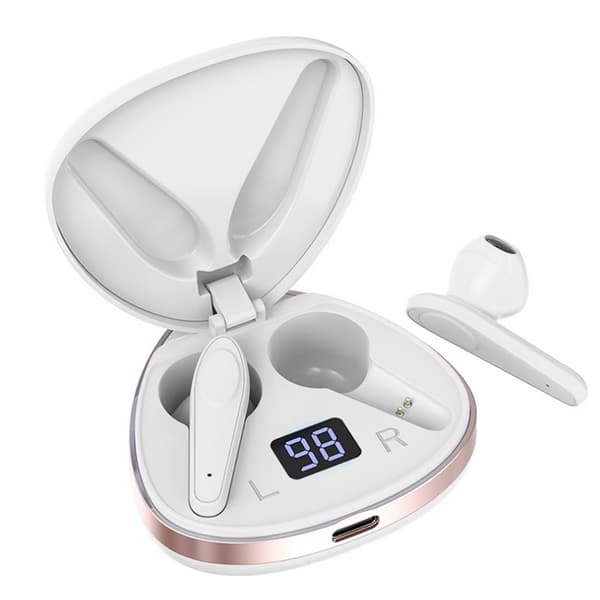 TWS Trådlöst Bluetooth-headset Stereo Sport-hörlurar Pekkontroll Trådlöst Headset Pärlvit