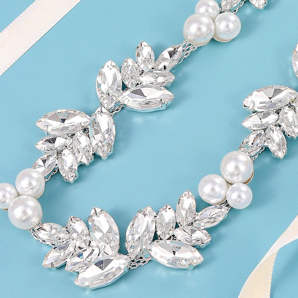 Kristall Rhinestone Brudband - Handgjord Eleganz för Bröllopsklänningar