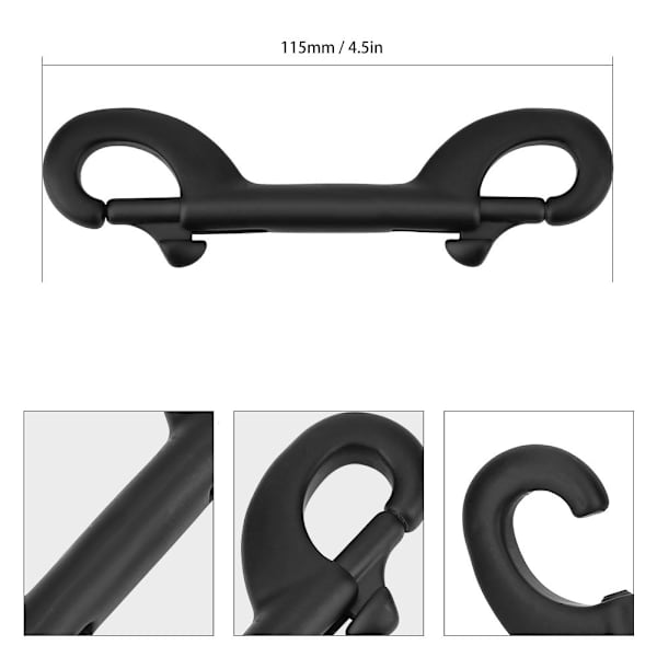 FORTSETT DYKKET Slitesterk rustfritt stål med dobbel ende, klipskrokbolt Snap dykkerspenne (115 mm)