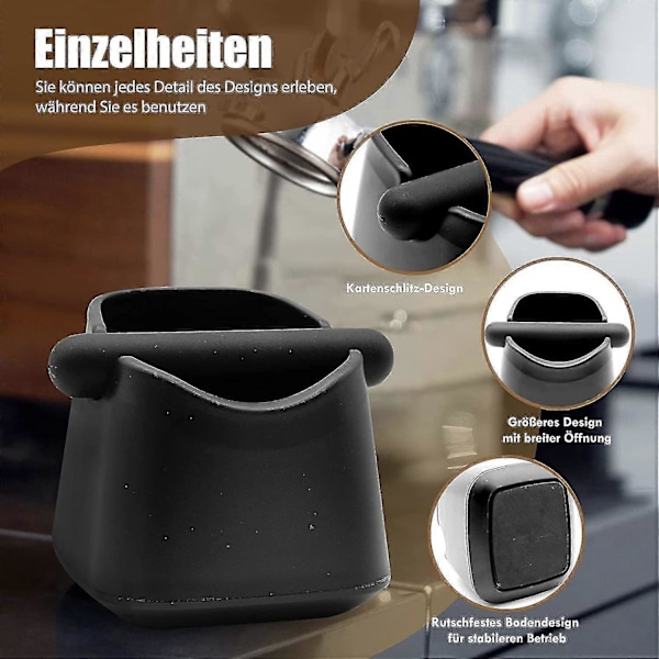 Espresso Knock Box -setti - Melua vaimentava Knock Bar & Knock Box -matto