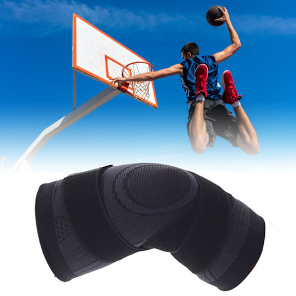 28cm 2 kpl Polven Kompressiohihat Hengityssuojat Musta Nylon Polvituki Juoksuun Treeni Pyöräilyyn M 16cm/6.29in