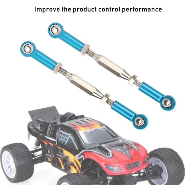 6 stk. 81 mm justerbare aluminium servo links styrestang sæt til RC bil tilbehør blå