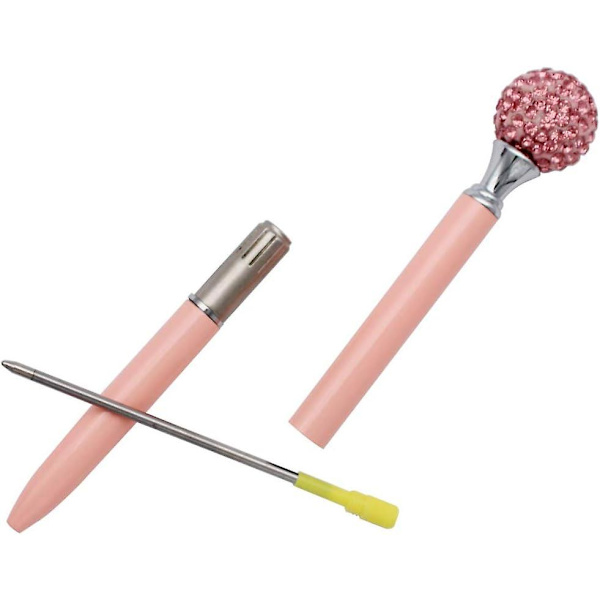Set med 5 gnistrande strasskulor i metall, indragbara kulspetspennor - Flerfärgad