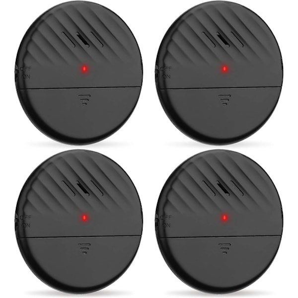 Ultra Tynd Glasbrudsalarm Sensor 125db Tyverisikring Vibrationsdetektor 4 Pak Sort