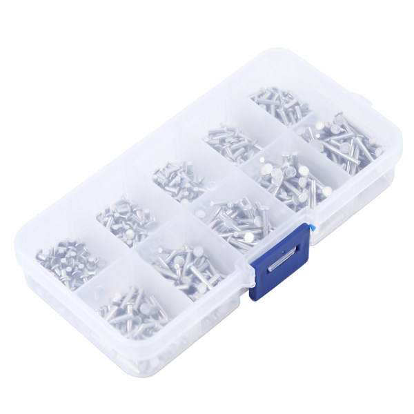 500 kpl M2 litteäpäiset alumiininiitit litteäpäiset kiinteät niitit 3mm-18mm pituus