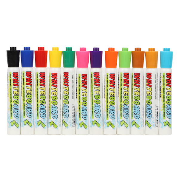 12 farver Easy Wipe DIY Børn Børn Sletbare Markers Flydende Kridt Penne Sæt