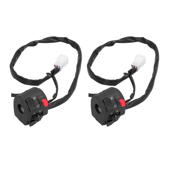 2 stk. 0,9 tommer styrebryter frontlys blinklys horn gir kontroller universell for motorsykkel