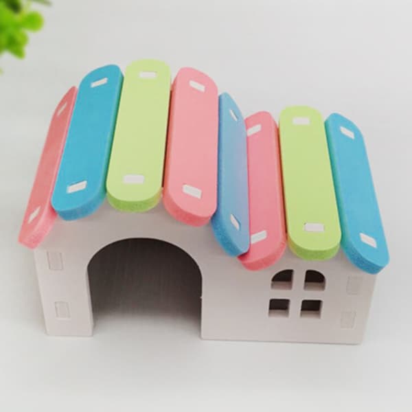 Hamsterhus Gjemmested Solid Fargerikt Lite Dyrehus for Hamster Mus Små Pelsdyr Lite Hus Regnbuehus