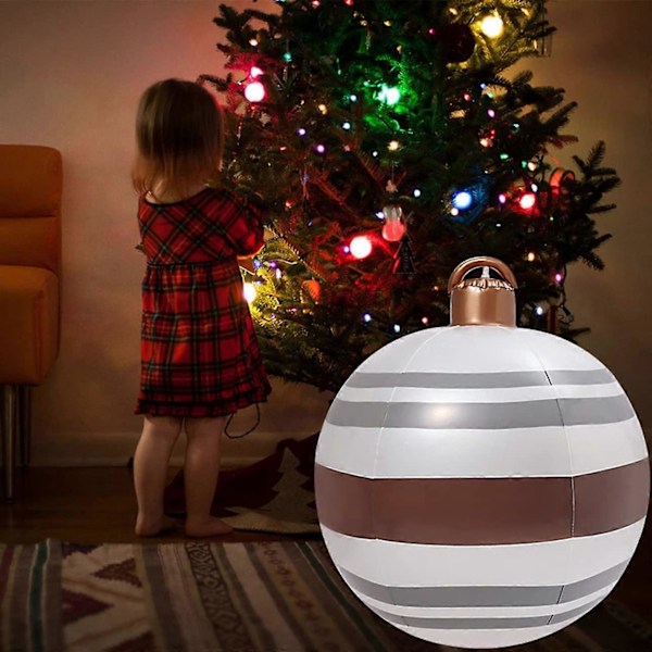 Oppblåsbare julekuler til utendørs dekorasjon, gigantisk oppblåsbar julekule i PVC med pumpe (Stil C)