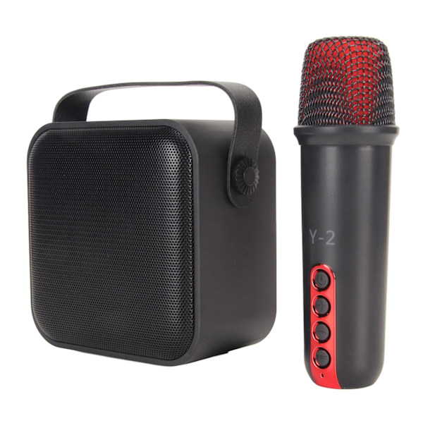 Mini Karaokelaitteisto Kannettava Bluetooth-kaiutin 1 langattomalla mikrofonilla Kotijuhliin KTV Musta