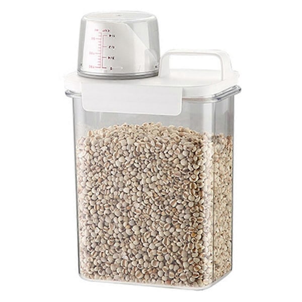 Forseglet kornopbevaringsboks til husholdningen, transparent risspand, 1800 ml