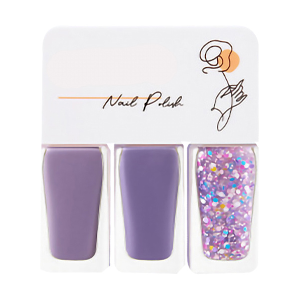 3-pack Vattenbaserat nagellackset för kvinnor, lätt att skala av, snabbtorkande nagellack för dejting, halloweenfest T08