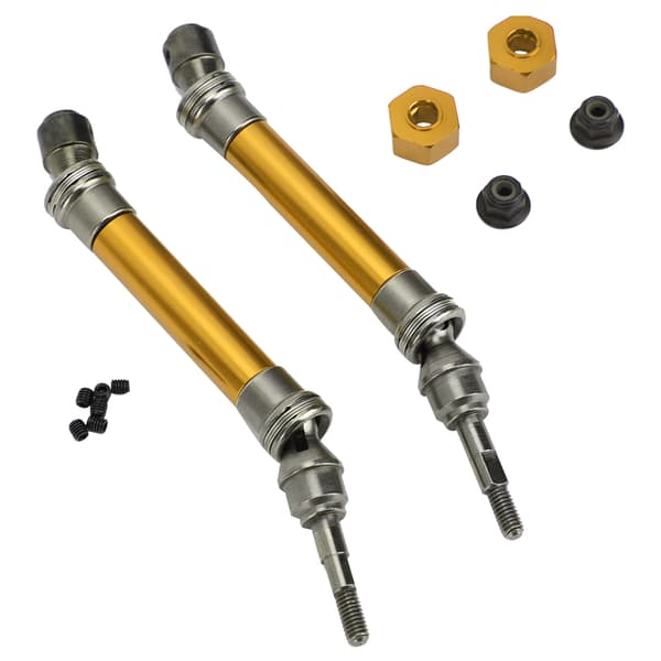 2 stk. RC Bil Front CVD Tre-seksjons Type Drivaksel Deler Tilbehør Passer for Traxxas Slash (Gul)