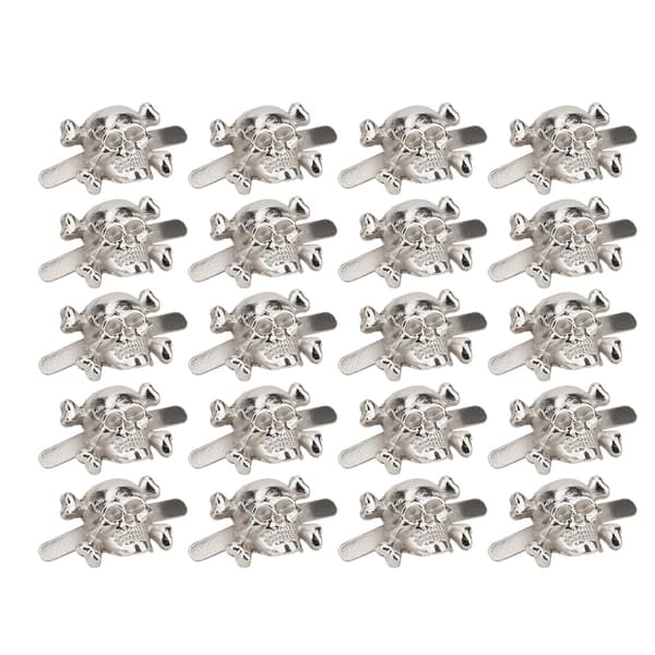 20 stk. DIY Nitte Studs Kranieformede Punk Nitter til Armbånd Tasker Tøj Læderhåndværk Sølv 13x18mm
