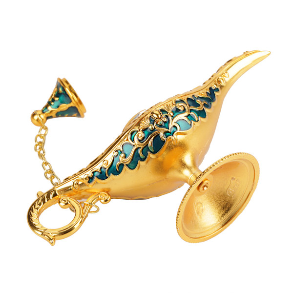 Metall utskåret hul legende lampe hul Aladdin Magic Genie Light Ønskepotte dekor (#2)