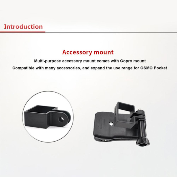 Roterende Rygsæk Clip Kompatibel med DJI OSMO Pocket 2 Bærbar Action Kamera Stabilisator