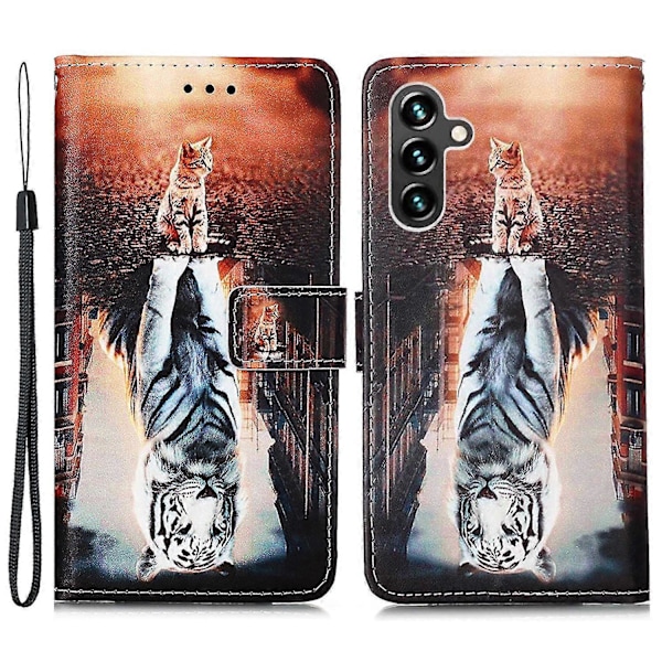 För Samsung Galaxy A54 5g PU Läder Plånbok Ställ Telefonfodral Fullständig Täckning Inre TPU-skydd Zekai CatandTiger