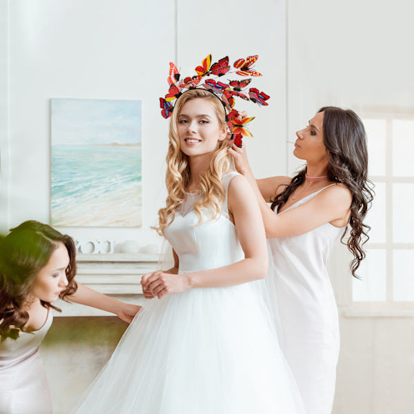 Bröllopsdiadem 9,8 tum i diameter Elegant Stark Plast Party Diadem