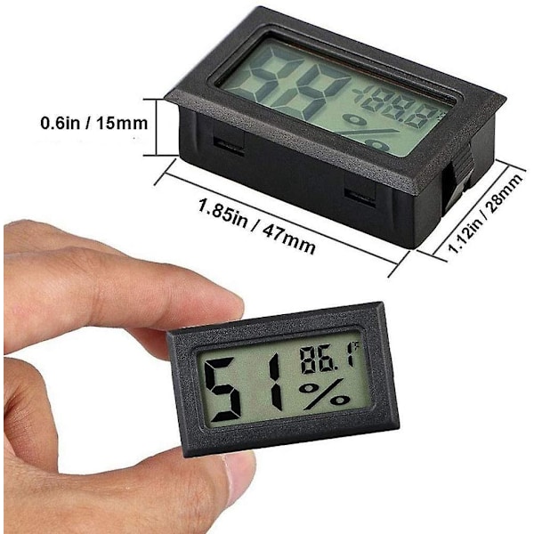 2-pack Mini LCD Digital Termometer Hygrometer Temperatur Luftfuktighetstestare för Kylskåp Akvarium - Luftfuktighet