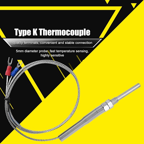 M8 Gänga Typ K Termoelement 30 mm Sond Temperatursensor Tråd 0-400 ℃ (1 m)