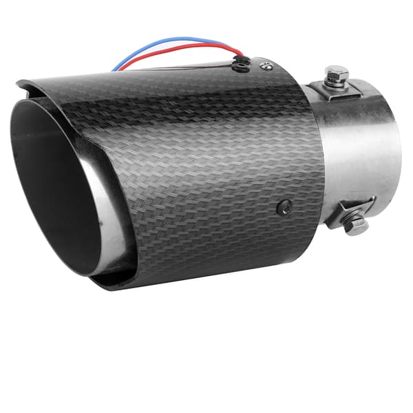 Eksosrør Halshals Lyddemper LED-spiss Trim Bilutskifting Innløp 63 mm Utløp 90 mm Blått Lys