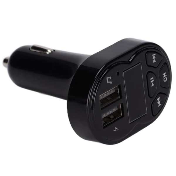 Bil Bluetooth-sändare ABS Trådlös Bluetooth FM-radioadapter med 2 USB-portar DC 12V-24V