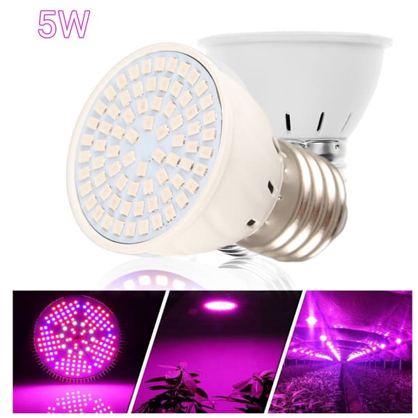 Full Spectrum E27 5W AC220V 72 Leds SMD2835 LED Vækstlys Plante Blomst Hydroponisk Pære